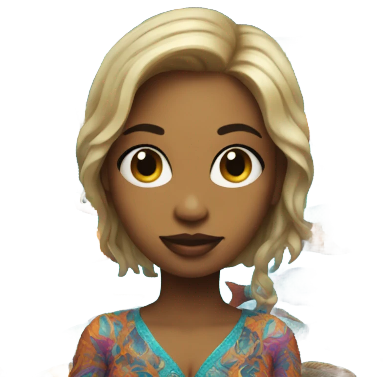 A fish face on a woman’s body emoji
