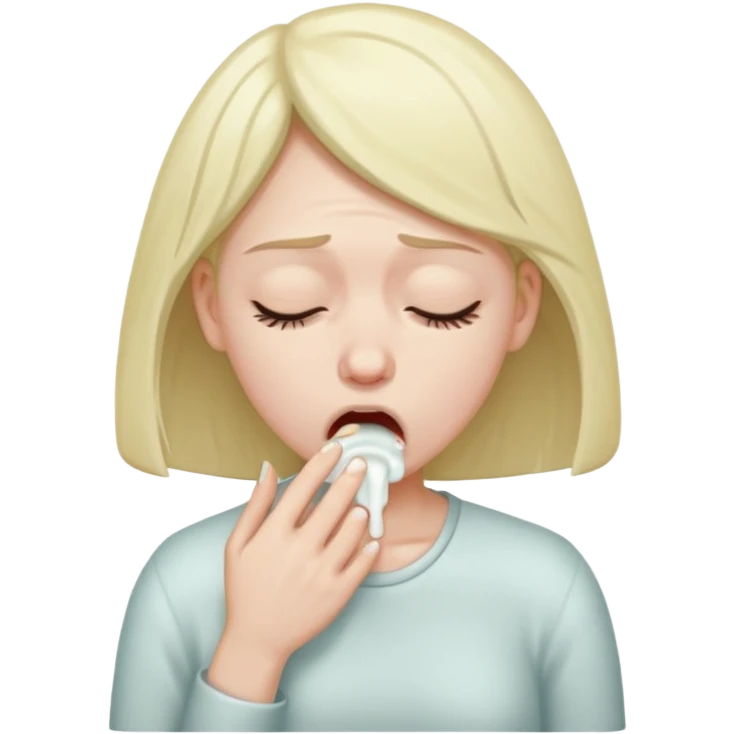 Une femme qui vomit blanc emoji