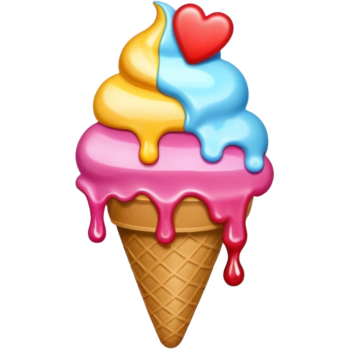 heart with summer ice cream emoji