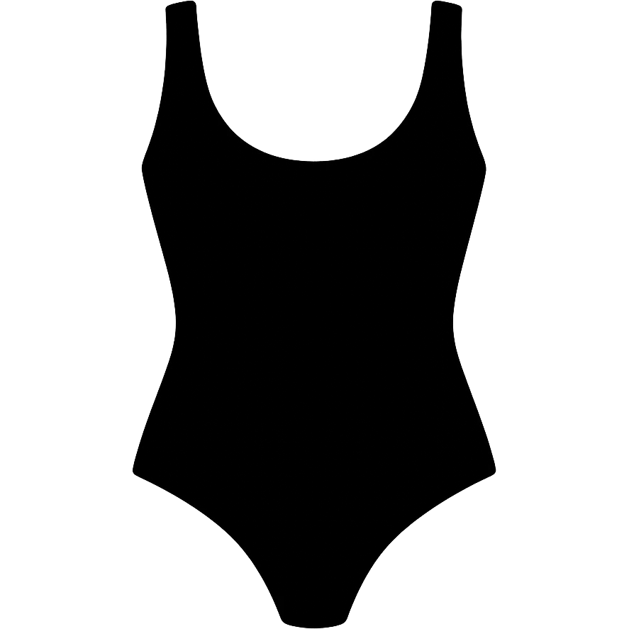 flat vector black and white one piece swimsuit isolated emoji