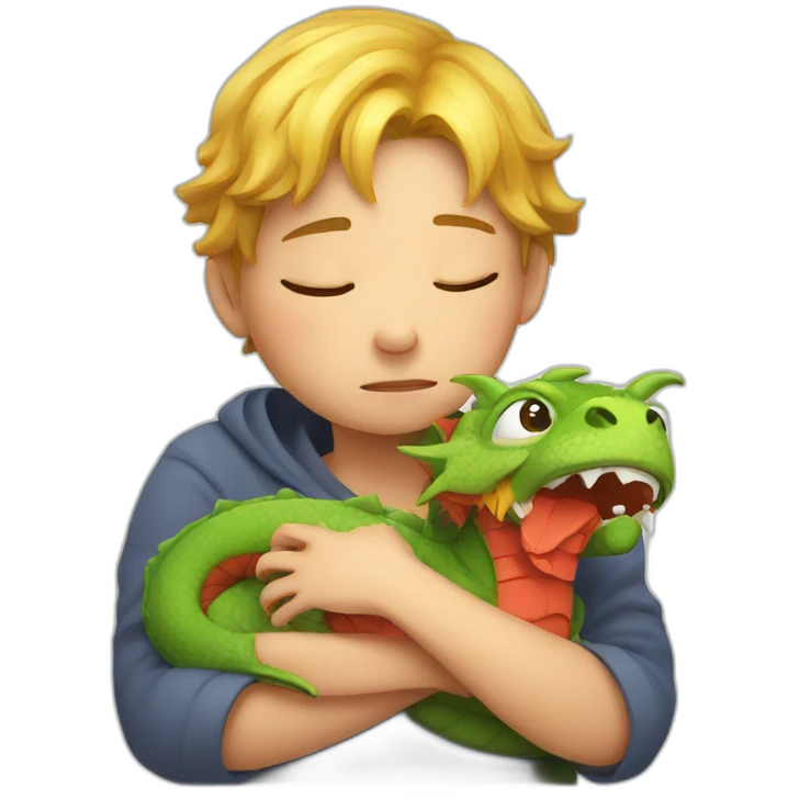 Sleepy child with dragon emoji