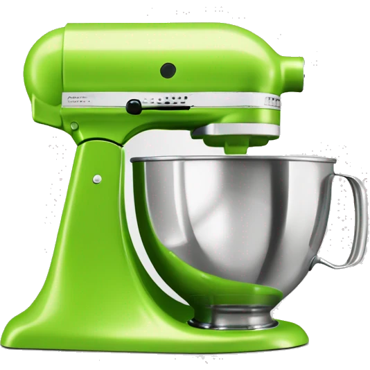 Realistic lime green kitchenaid mixer isolated.  emoji