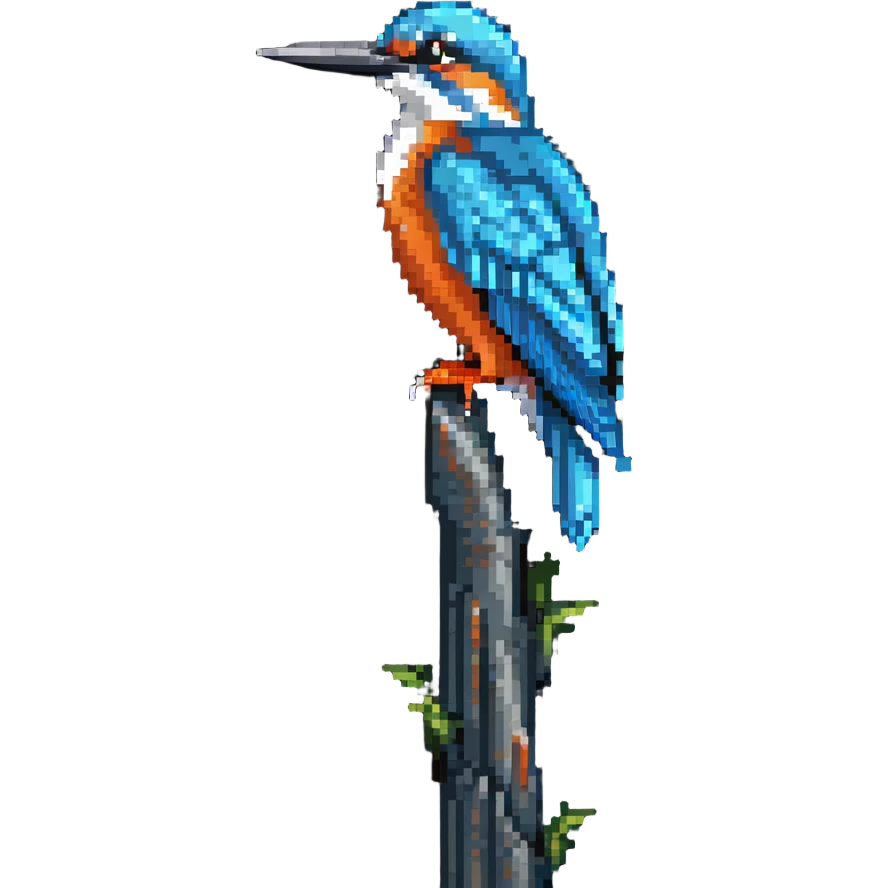 kingfisher bird on a tall tower emoji