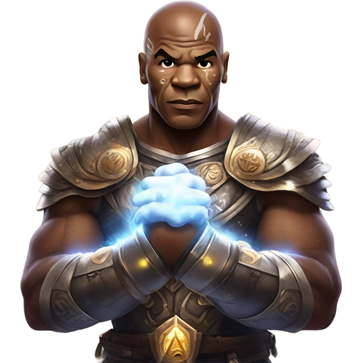 Mike Tyson having magical powers in a fantasy world ￼ emoji