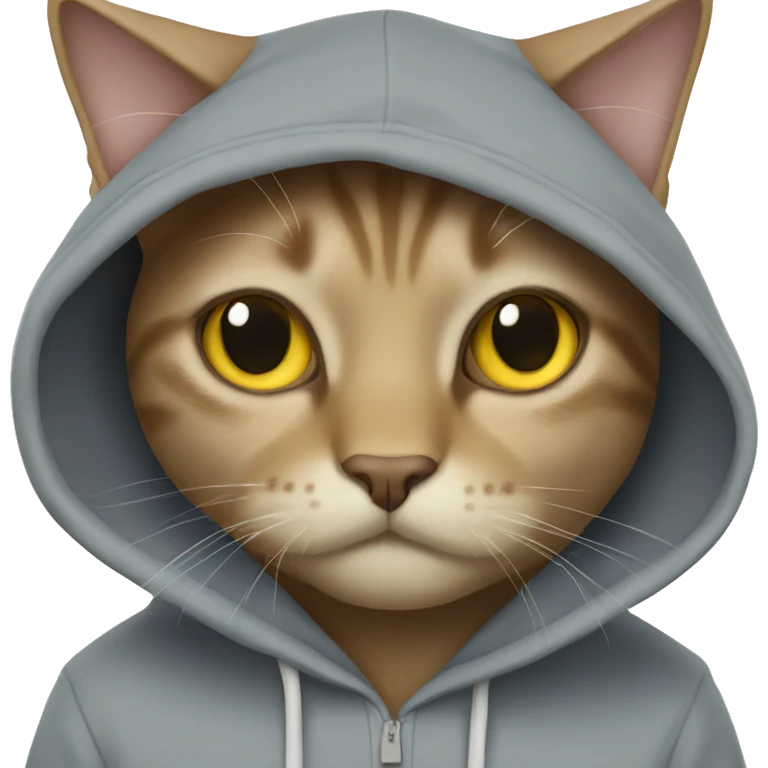 Cat wearing a hoodie  emoji