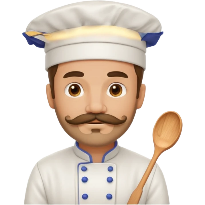 chef with mustache beard emoji