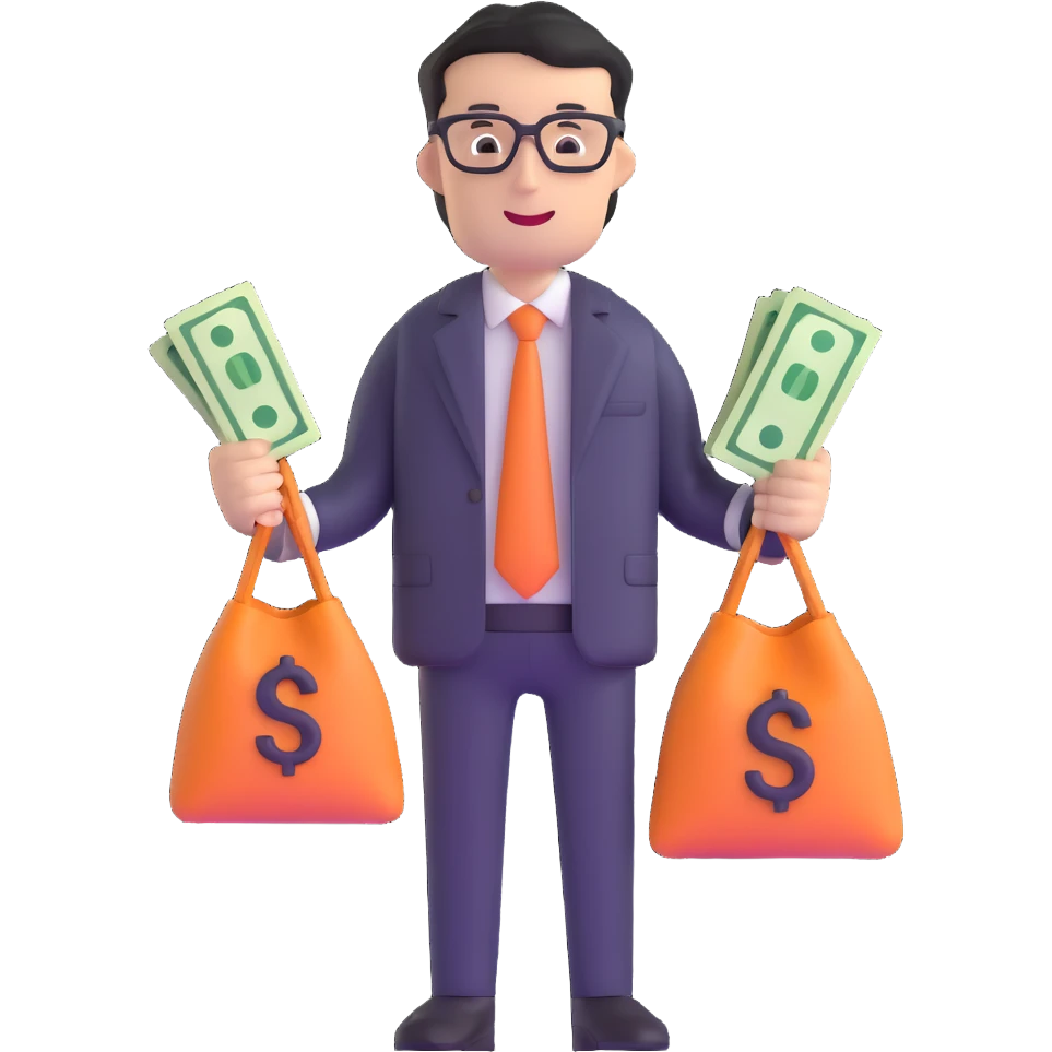 accountant with money bags emoji
