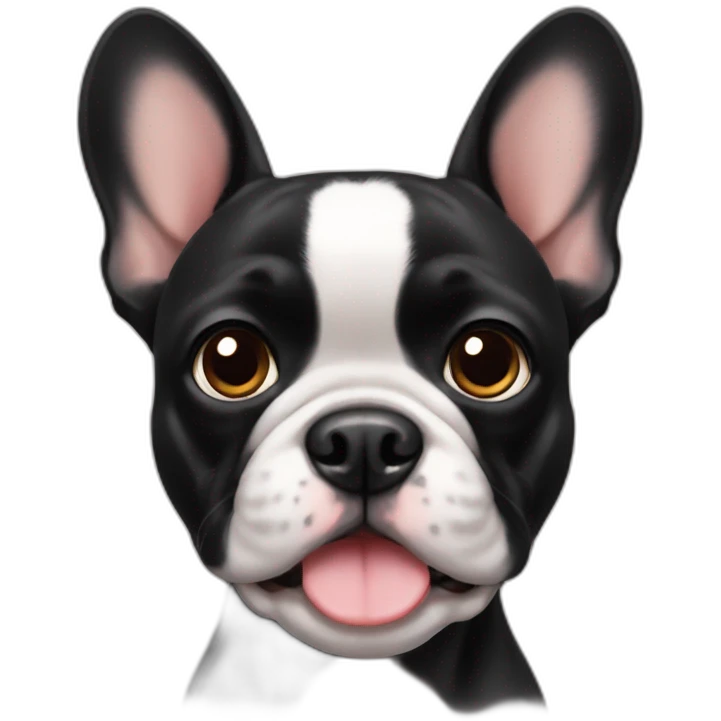 black Frenchie tiny eyes emoji