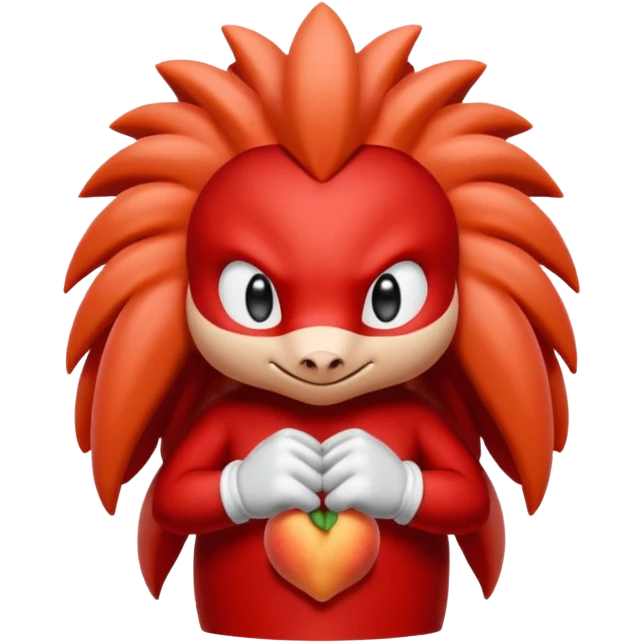 Sonic the hedgehogs friend knuckles a red animal with peach arms and white gloves emoji