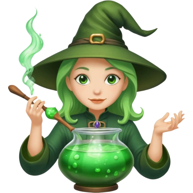 green witch cooking potion emoji
