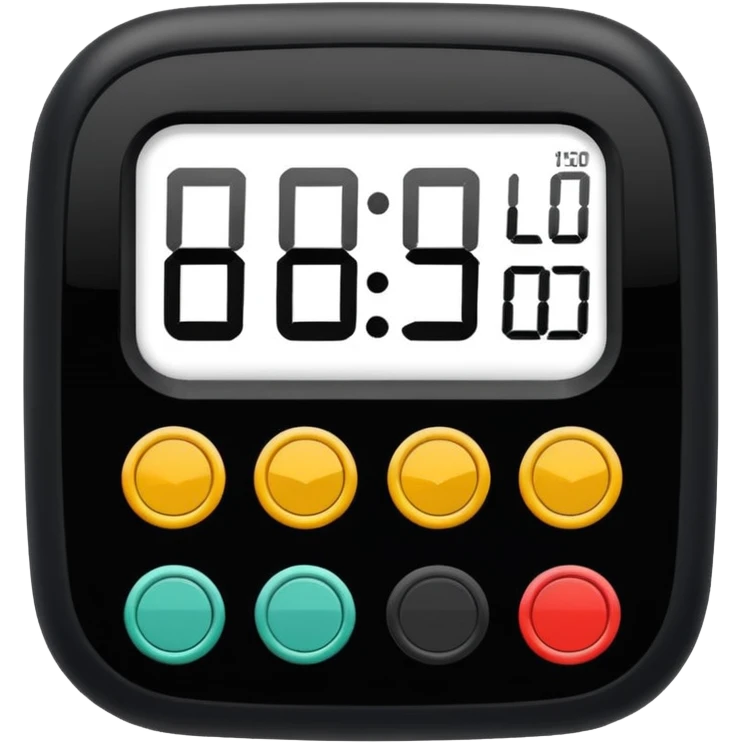 digital timer with 15:00 display emoji