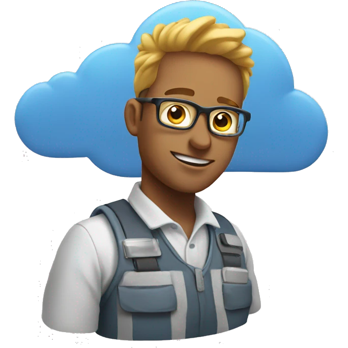 cloud engineer with cloud behind him emoji