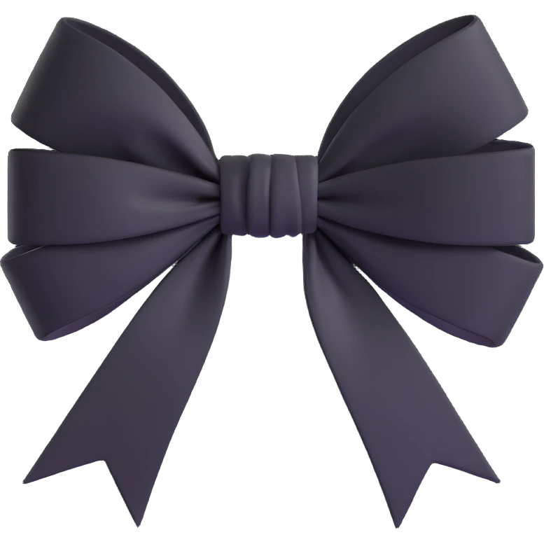 Black white gothic bow effect emoji