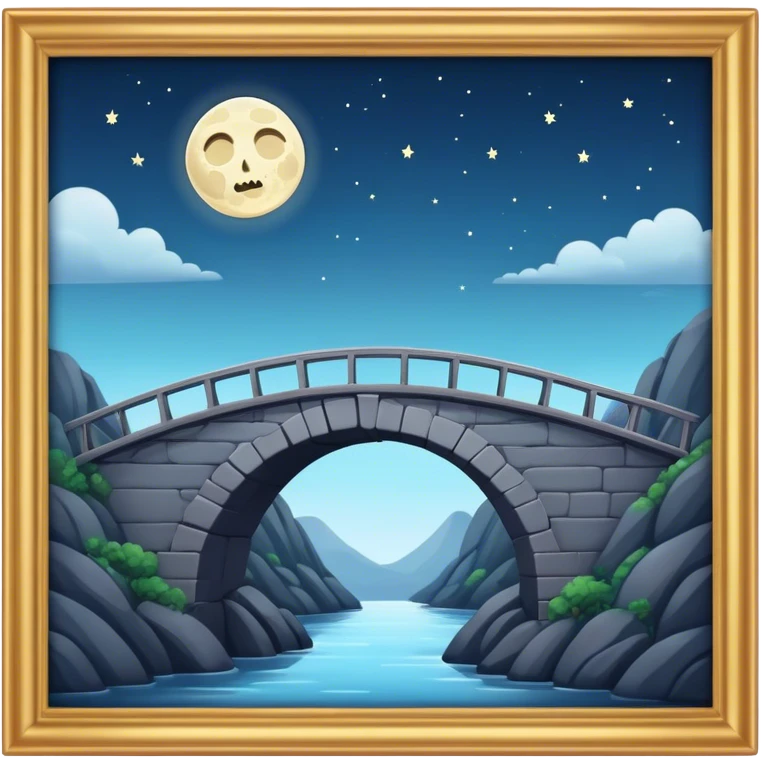 Failing moon bridge emoji