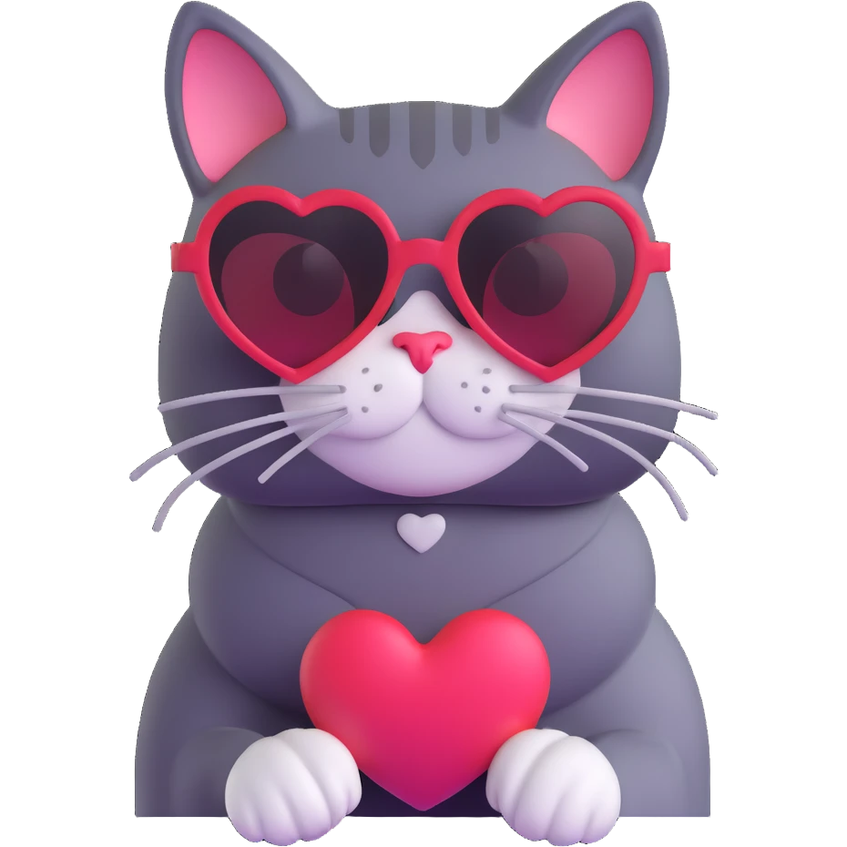 cat wearing heart-shaped sunglasses emoji
