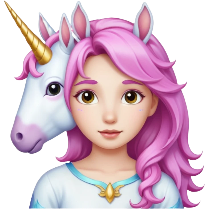 Girl and unicorn  emoji