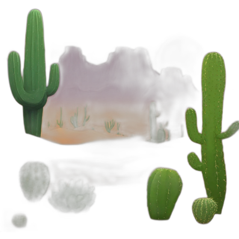 hot desert with cactuses emoji
