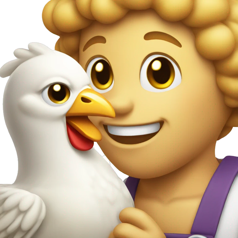 happy smiley eating chicken emoji
