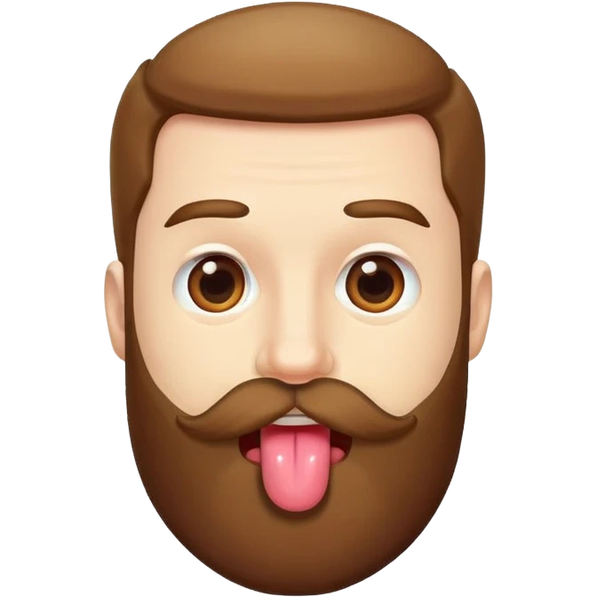 Tongue and beard emoji
