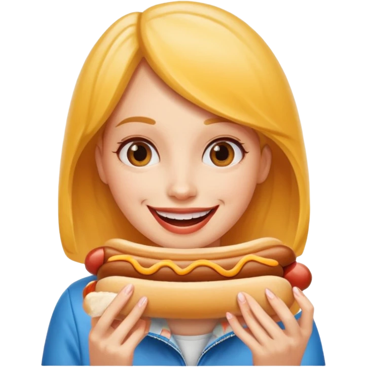 hotdog eating woman emoji