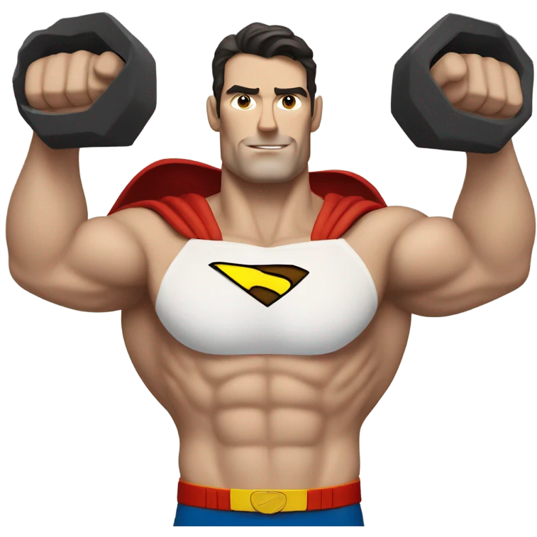 realistic superman with abs white man emoji