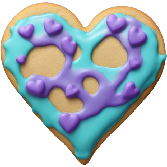 Purple teal cookie heart emoji