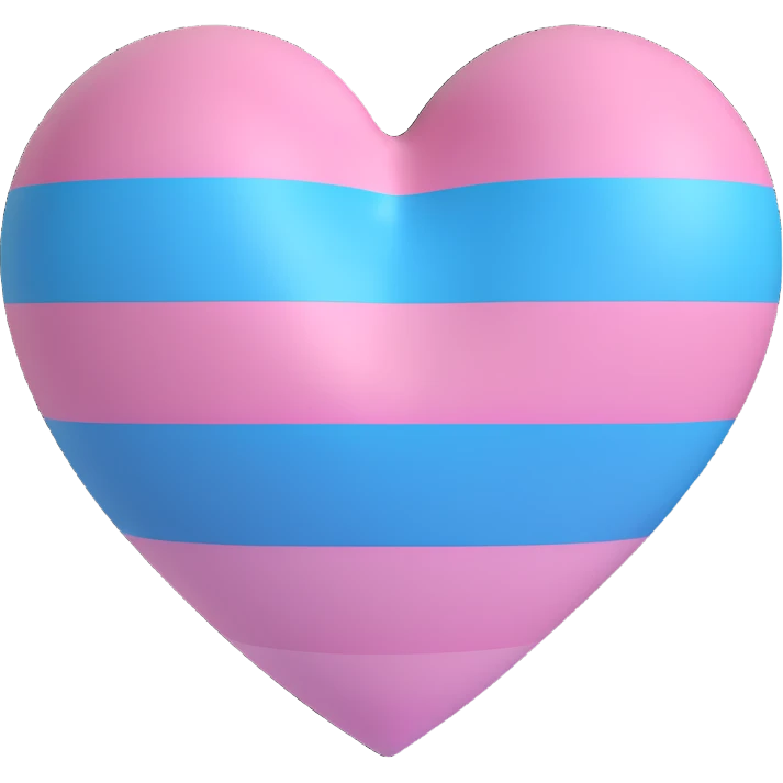 Change the flag inside the heart to the transgender pride flag, keep the 3D emoji style, no background. emoji