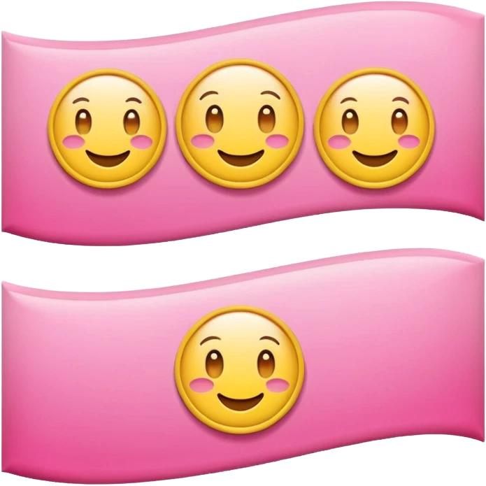 1/3rd Pink, 1/3rd white, 1/3rd yellow horizontal banner emoji