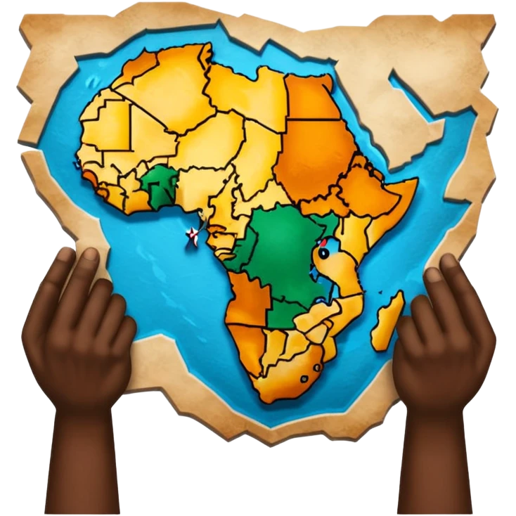 Africa in black hands emoji