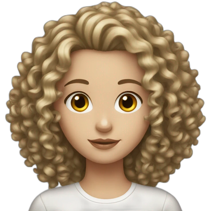 white girl curly hair emoji