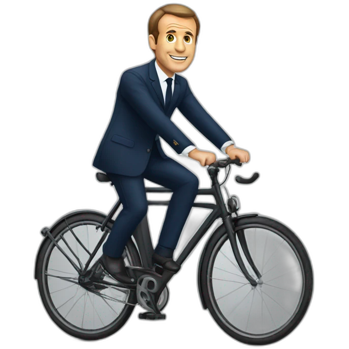 Macron en vélo emoji