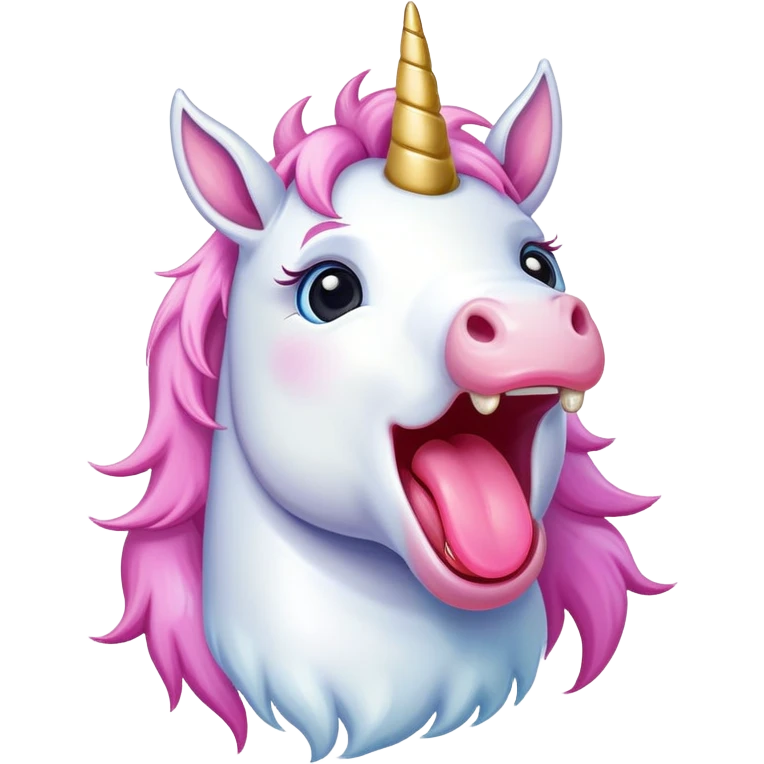 A unicorn sticking his tongue out  emoji