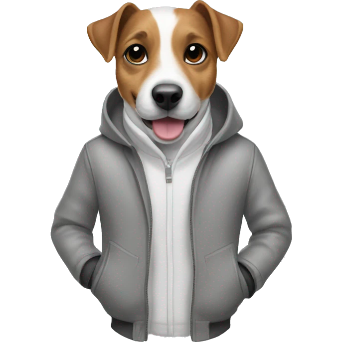 Jack Russell in a gray jacket emoji