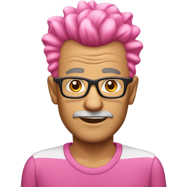70 year old man with pink Mohawk  emoji