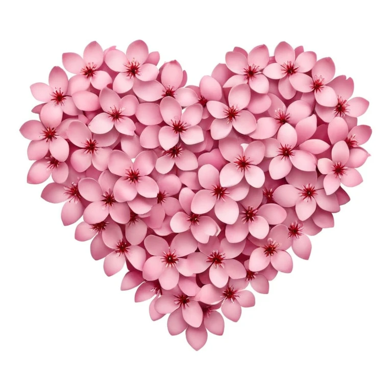 heart made of sakura petals emoji