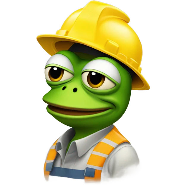 pepe the frog wearing a construction hat emoji