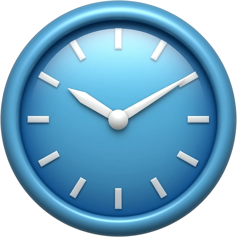 blue clock emoji