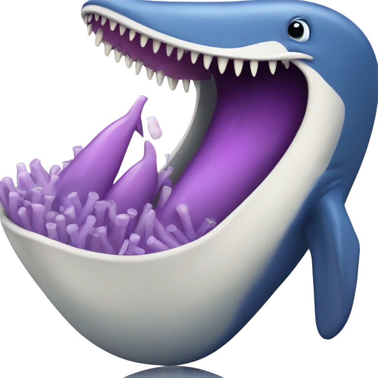 Blue whale purple, open mouth emoji