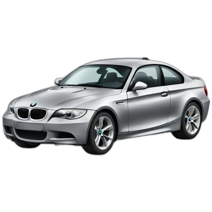 cartoon grey sport bmw car isometry emoji