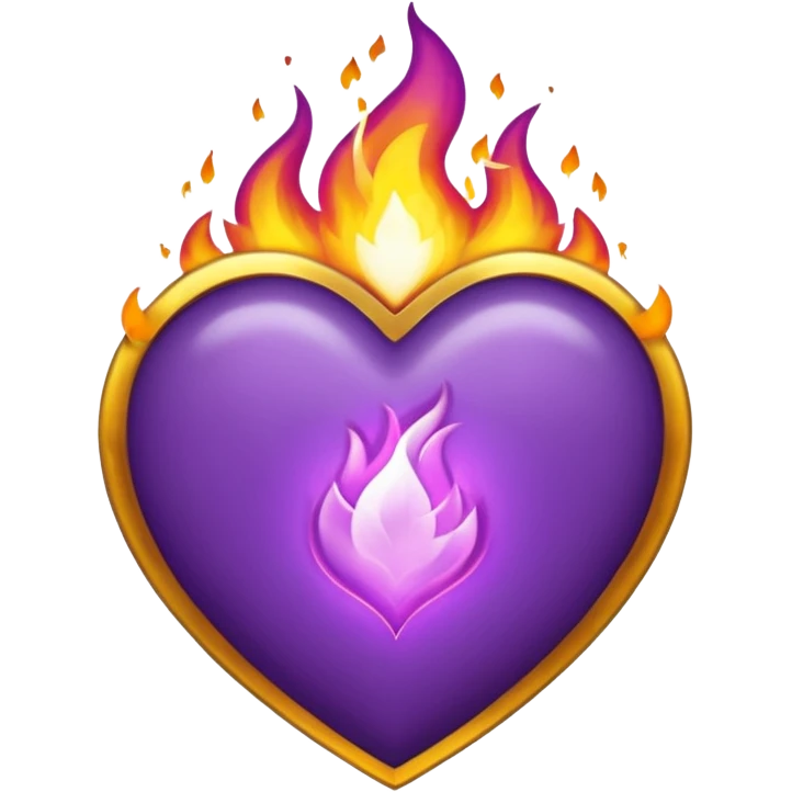 Fire purple heart emoji