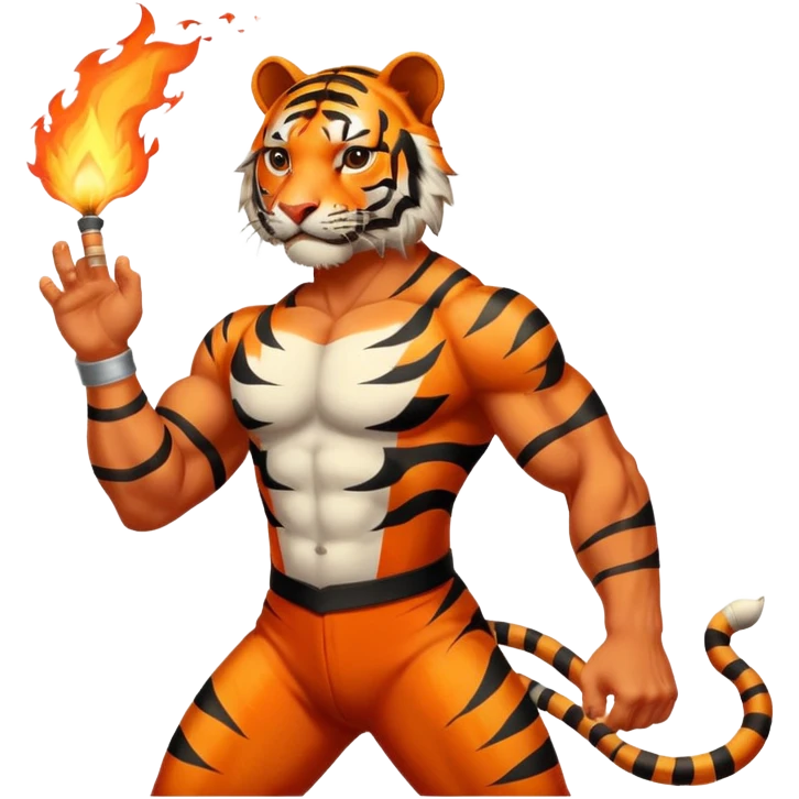 tiger  vintage-circus-performer-spitting-fire emoji