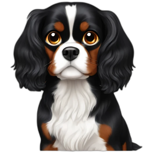 black cavalier king charles emoji