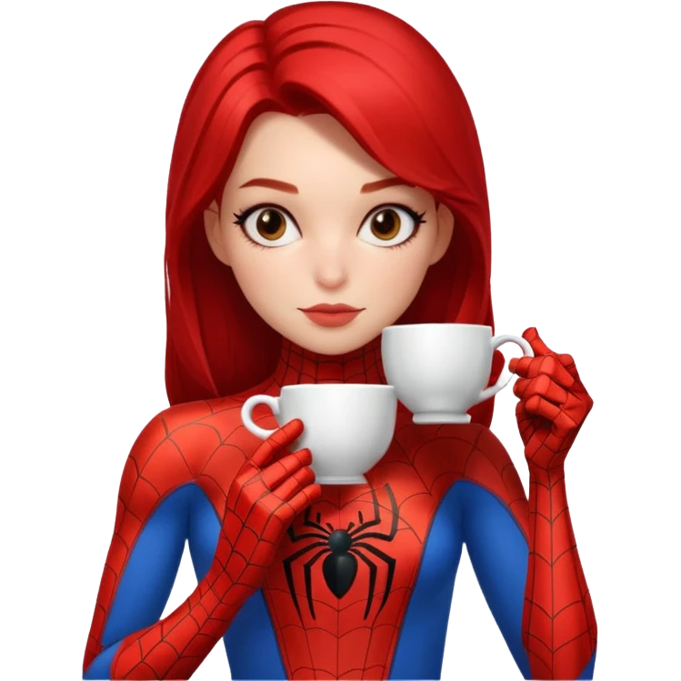 Girl, Spider-Man body tea emoji