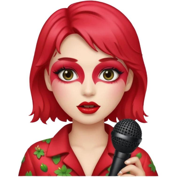 strawberry be hand the mic  emoji