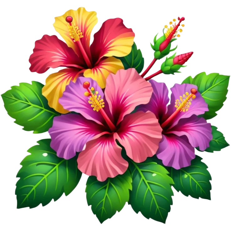 hibiscus multicolor flower bouquet
 emoji