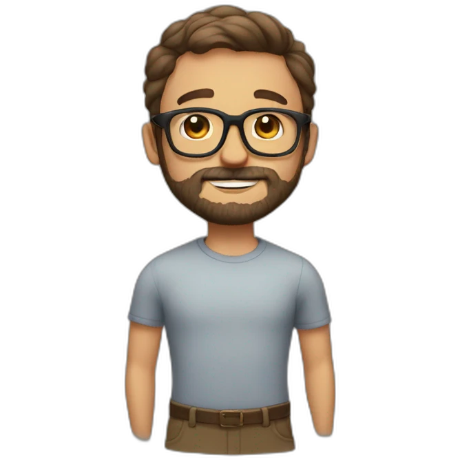 super cute men with spectacles and beard emoji