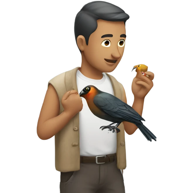 Man giving bird emoji