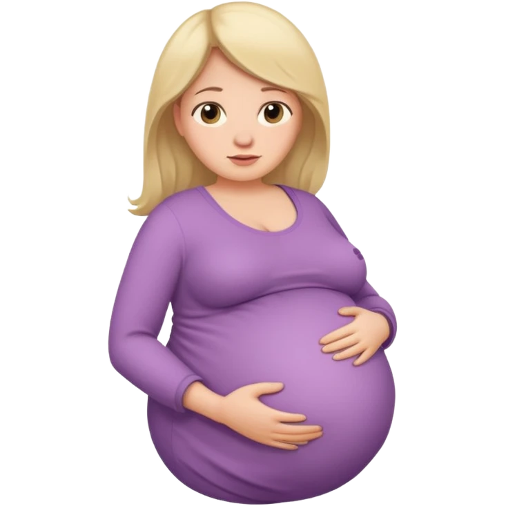 very heavily pregnant overdue woman with very  very big and large belly  emoji