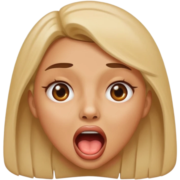 Woman with mouth open and lump on her cheek emoji