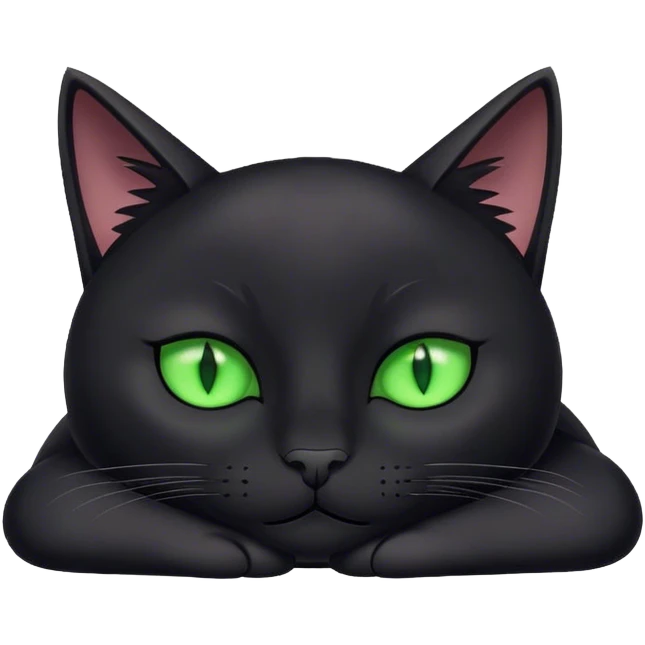 Black cat sleeping  emoji